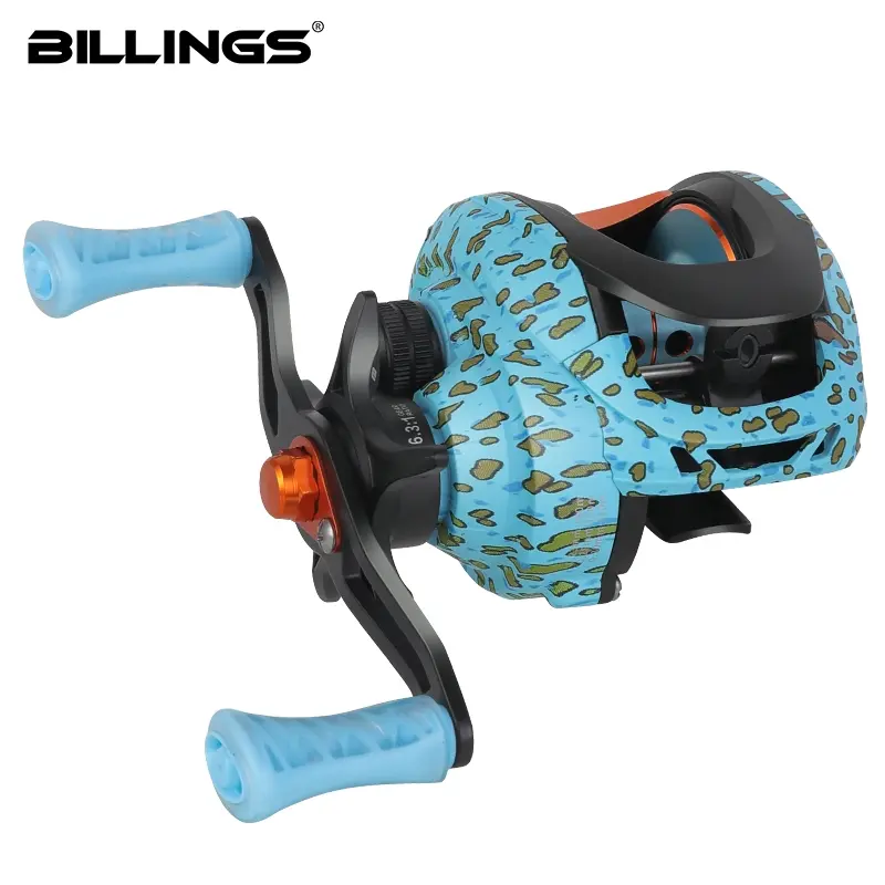 BILLINGS JR200 Series High Speed Baitcasting Reel - 6.3:1 Gear Ratio,8kg Max Drag Magnetic Brake, Lightweight Aluminum Alloy Spool for Freshwater Saltwater, Saltwater Casting Reels, Fishing Accessories, Fishing Equipment, Fishing Stuff