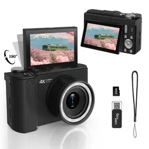4K Digital Camera for Photography Y2K Foldable Screen Portable Vlogging Camera with 32GB SD Card Wrist Strap Self Timer Anti-Shake 16X Zoom Ideal Gift for Girls Boys Teenagers Beginners Christmas