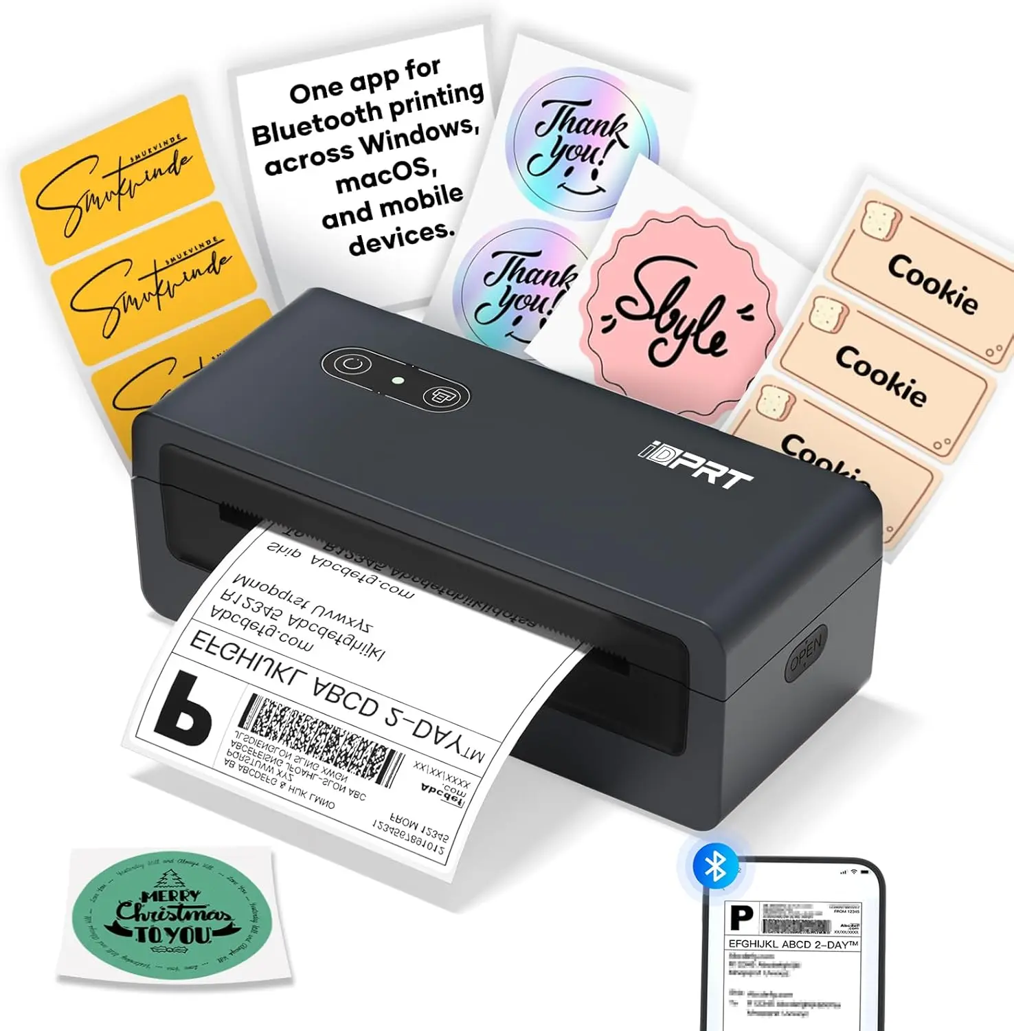 Bluetooth Thermal Shipping Label Printer for Phones, SP460BT 4x6 Printer Compatible with Windows Mac iOS and Android, Ink less Printer for Small Business Shipping Packages, Supports eBay Amazon UPS and USPS#SummerWins #DealsForYouDays