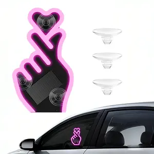 Car LED Ambient Light, Rechargeable Solar-Powered Heart-Shaped Ambiance Lamp, Romantic Decoration & Ideal Gift for Couples, Led Lights Car, Car Interior Light
