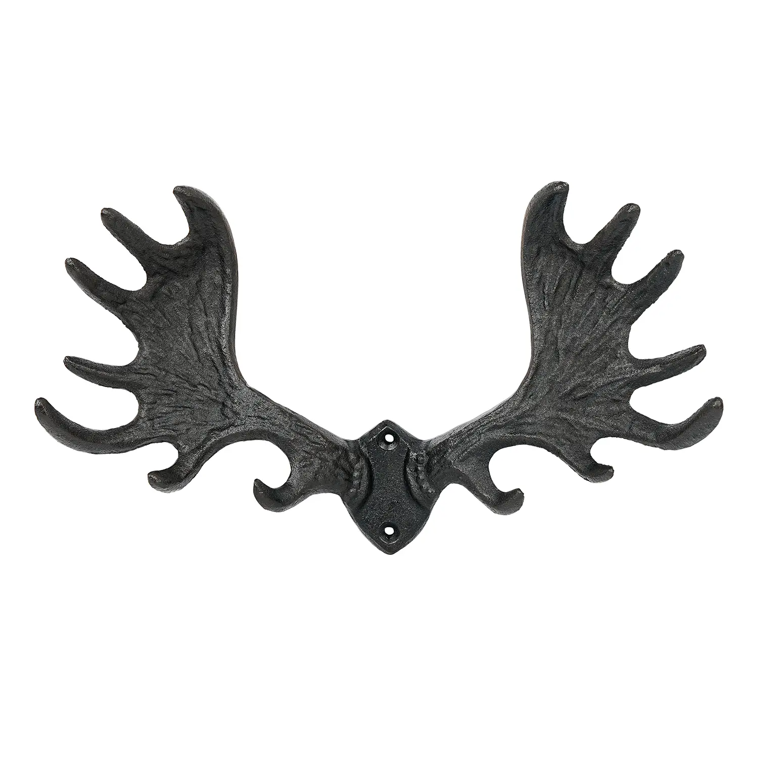 Sungmor Rustic Look Cast Iron Moose Antler Wall Hook Set - Heavy-Duty Home Organizer Décor, Coat Rack for Hats, Keys - Lodge Farmhouse Wall Hanging Solution