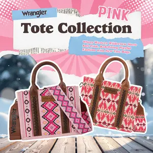 [Wrangler] Southwestern Tote, Crossbody Bag With Top Handle, Adjustable Strap, Large Capacity for Personal Items