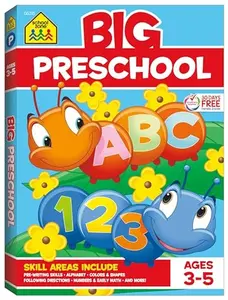 School Zone Big Preschool Workbook: 320 Pages, Toddler, Pre-K, ABCs, Alphabet, Basic Phonics, Writing Skills, Early Math & Numbers, Colors & Shapes, Matching, Follow Directions, Ages 3-5