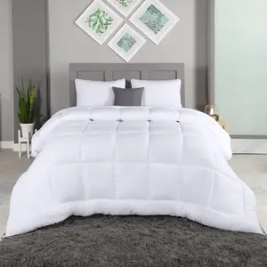 Bedding All Season Down Alternative Quilted Queen Comforter, Duvet Insert with Corner Tabs, Machine Washable, Bed Comforter (White)