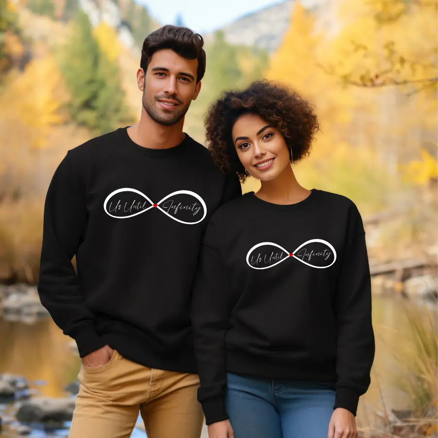 Couples Us Until Infinity matching Hoodies and Sweatshirts, gift for couples, gift for him, funny valentines Comfort Cute