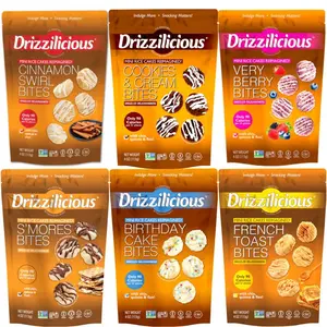 Drizzilicious Mini Rice Cakes 6 Pack – Cinnamon Swirl, Cookies & Cream, Very Berry, French Toast, Birthday Cake & S’mores | 4 oz Bags (2 lb Total) | Snack Rice Crispy Chocolate Crunchy Flavors
