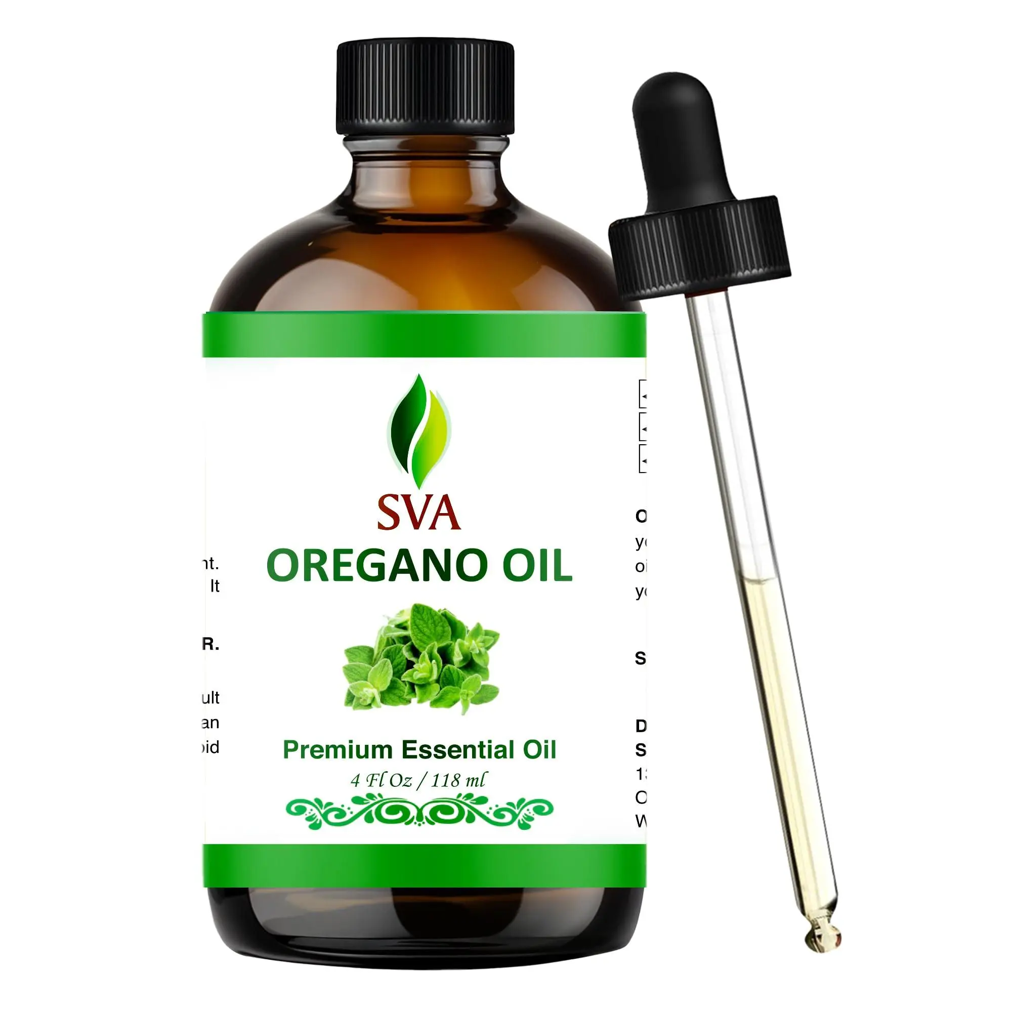 SVA Scented Oregano Carrier & Essential Oil - 4 Fl Oz Liquid with Dropper, 100% Natural Ingredients, Skin-Friendly for Aromatherapy Diffuser, Massage, Body Care, Oregano Carrier & Essential Oils