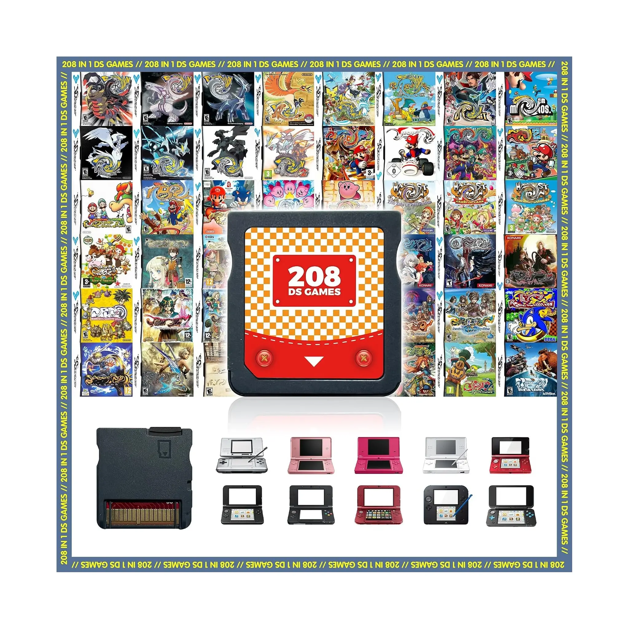 208 in 1 Super Combo Retro Game Cartridge for NDS NDSL NDSi 3DS 2DS - Multi Game Collection 208 in 1 Super Combo Retro Game Cartridge for NDS NDSL NDSi 3DS 2DS - Multi Game Collection