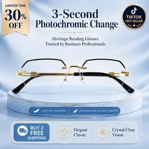 Non-Prescription Geometric Square Reading Glasses, Lightweight Metal Frame, Black Gold Style for Daily Close-Up Reading Use