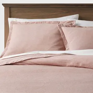 Twin/Twin Extra Long Cotton Linen Chambray Duvet Cover & Sham Set Terracotta - Threshold