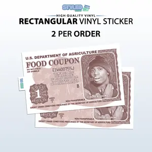 U.S. Department of Agriculture Food Coupon - Funny Tyrone Biggums rectangle vinyl sticker, Value 1 Dollar, No Transaction Allowed