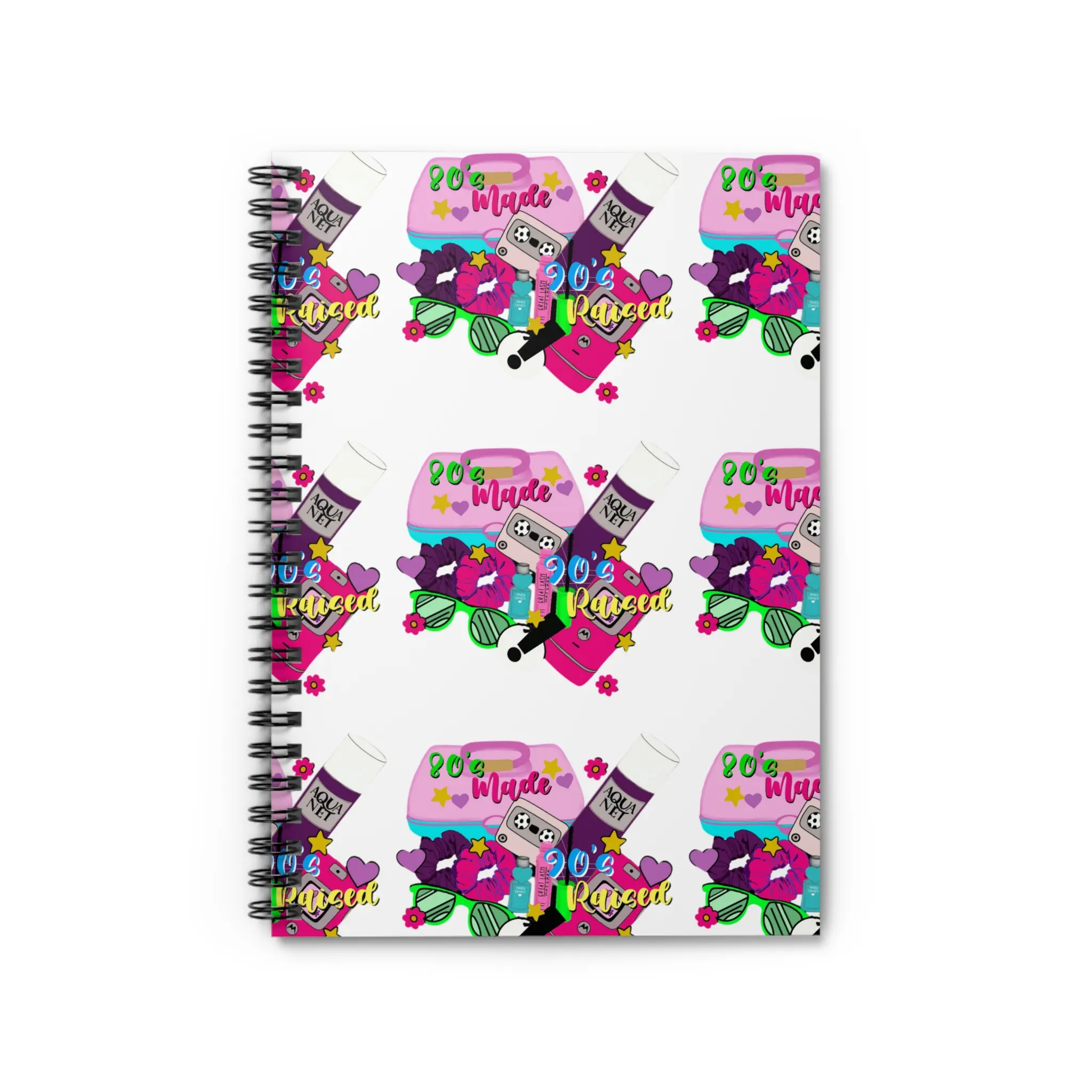 80s-Inspired 90s-Raised Custom Graphic Cartoon Cute Aesthetic Colorful Decorated Office Stationery Notebook, Custom Graphic Notebooks, Cartoon Notebooks