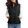 Dokotoo Women's Quilted Vest Lightweight Puffer Gilet Zip Outerwear Sleeveless,Stand Collar Zip-Up Fall Clothes Winter Jackets Warm Coats with Pocket Flattering Fit for Travel Hiking Daily Wear Minimalist Tops