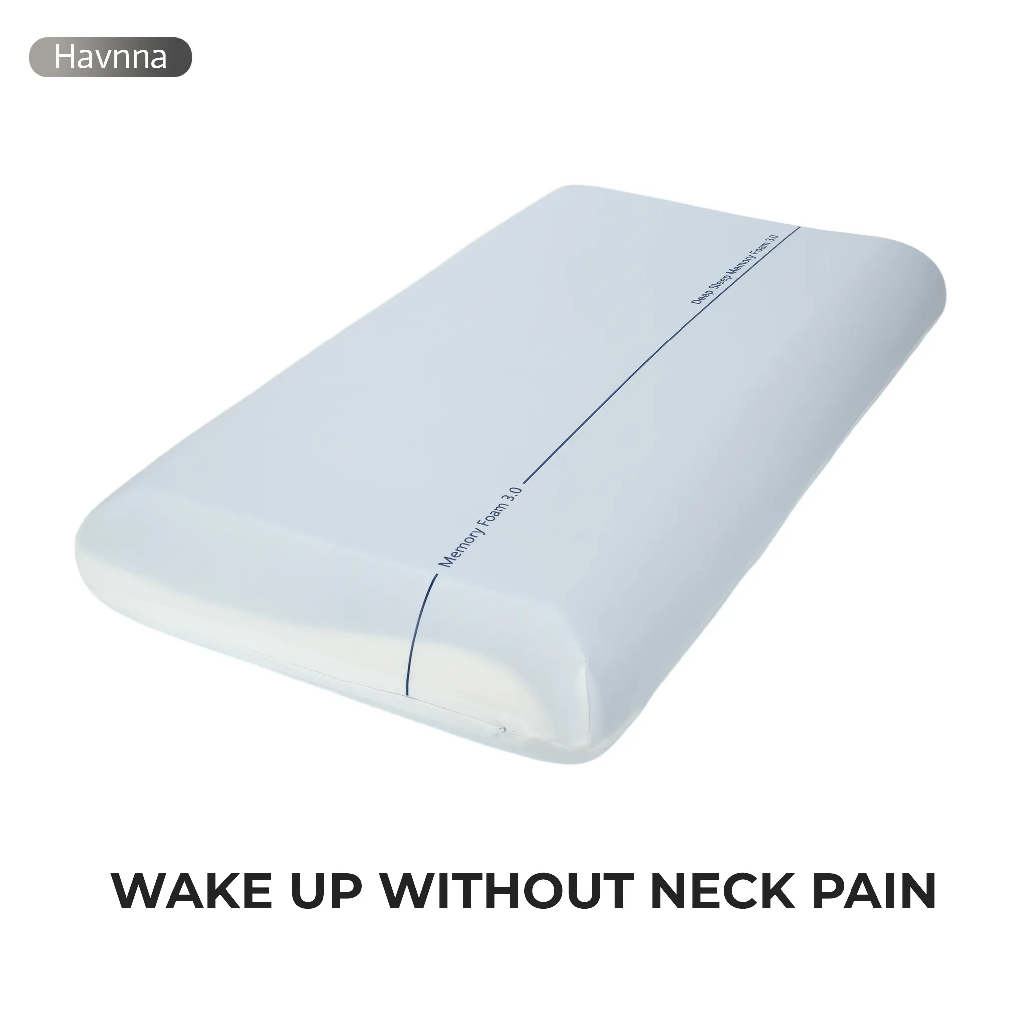 Havnna Cervical Neck Pillow - 3-Layer Ergonomic Foam, Cooling Memory Foam, Breathable Polyester Shell, 1pc Single Neck Support Pillow for Side Sleepers, Summer Bedding
