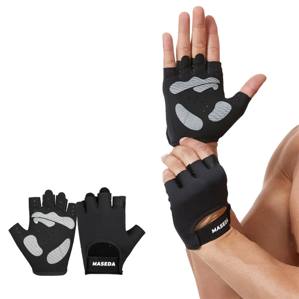 Half-Finger Sports Mitts in Polyester Ice Silk, Non-Slip Easy Grip for Driving & Cycling, UV Sun Protection, 2 Sizes, Non Slip Gloves, Easy Grip Glove, Sailing, Anti-Slip Grip