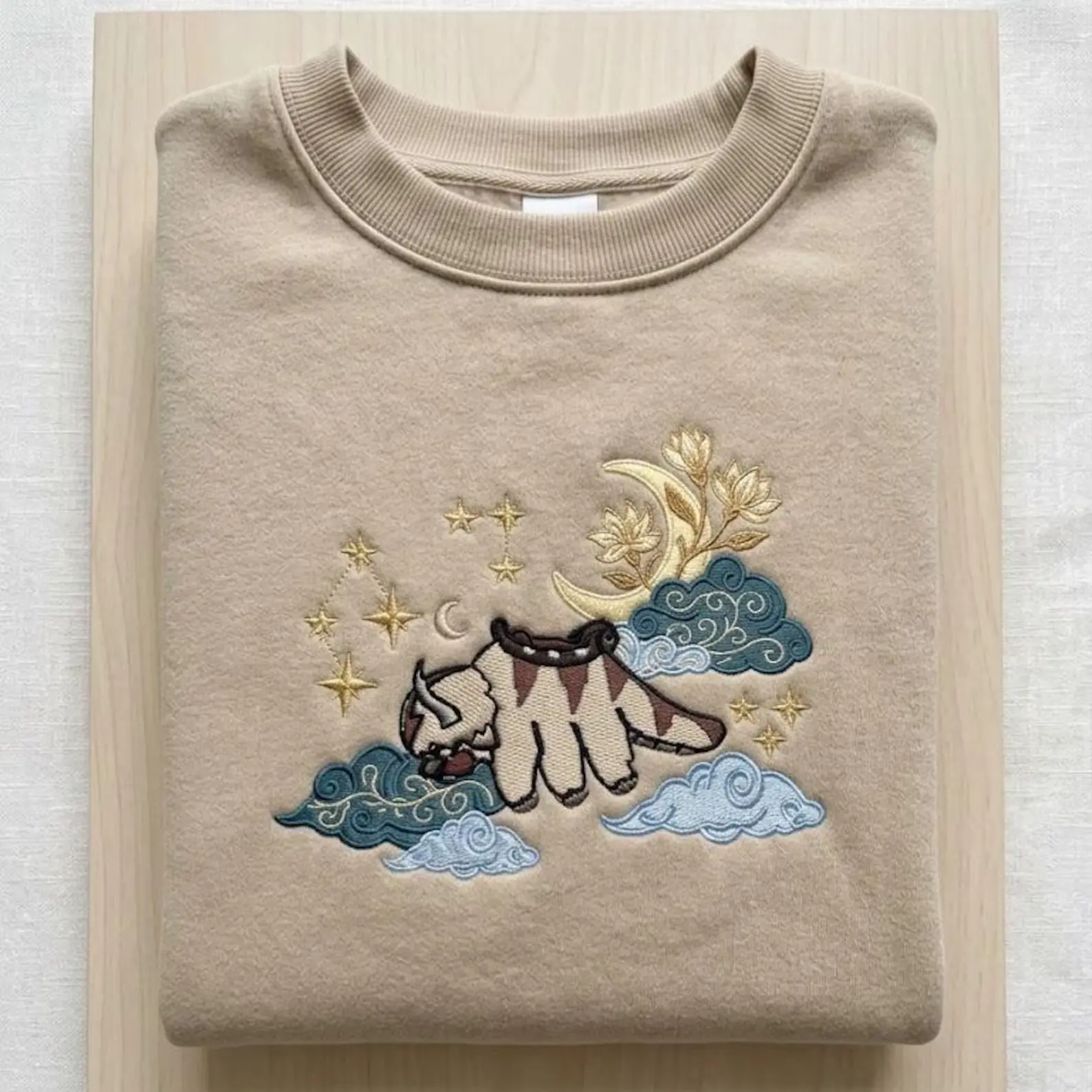 Embroidered Appa Sweatshirt, Flying Bison Shirt, Movie Embroidered Hoodie, Anime Aesthetic Gift for Fans