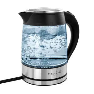 MegaChef 1.8L Glass and Stainless Steel Electri c Tea Kettle