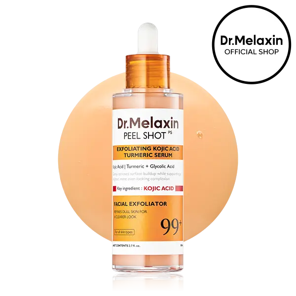 [Dr.melaxin Official] Peel Shot Kojic Acid Turmeric Serum 80ml For Dark Spot Care Exfoliaing Niacinamide Dead Skin Korean Skin Care for Even Skin Tone