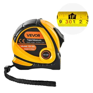VEVOR Tape Measure 25 ft Length,  , Measuring Tape with Retractable, Imperial and Metric ft/m Dual-Scale & ABS Case & Easy Read Steel Measurement Tool, for Outdoor,Decoration