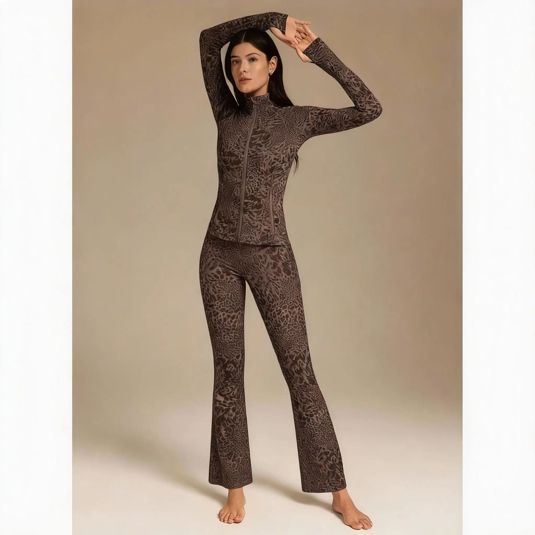 GLOWMODE Brown Leopard Collection Buy Separately Swith Jacket / Tank Top / Leggings / Accessories Fall