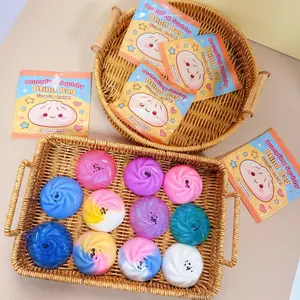 Baozi Squishy Toy for Children, Simulated Food Stress Relief Gadget, Internet-famous Transparent Dumpling Crystal Stress Reliever