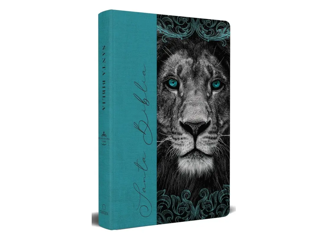 Biblia RVR 1960 letra grande, tamaño manual, tapa dura de tela León aguamarina / Spanish Bible RVR 1960 Handy Size Large Print Hardcover Cloth Lion Aquamarin (Spanish Edition) Hardcover