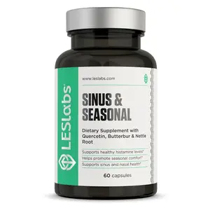 LES LABS Sinus & Seasonal - Natural Nasal Health Formula with Quercetin, Butterbur & Nettle Root - 60 Capsules - Non-GMO Supplement for Balanced Histamine Response & Respiratory Support