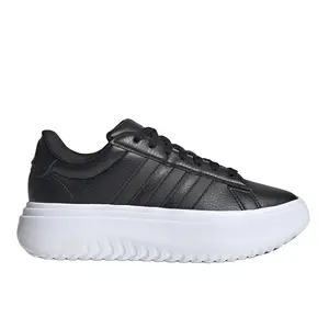 adidas Womens Grand Court Platform Sneakers Shoes Casual - Black