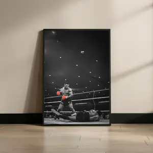 Mike Tyson Boxing Wall Art Print, Black and White Knockout Poster, Sports Decor for Man Cave, Home Gym, Office ( Unframed - Print Only )