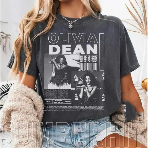 Vintage Olivia Dean Tee Retro Graphic T-Shirt for Women - Limited Edition Urban Streetwear Cotton Fit