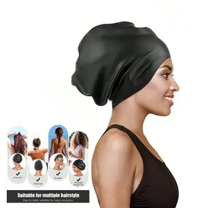 Extra Large Braided Hair Silicone Swim Cap, Waterproof, Keeps Hair Dry, Suitable for Adults and Teens, Easy to Wear, Swimming Hat