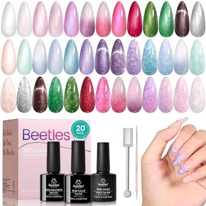 Beetles Cat Eye Pearl Gel Nail Polish Set - Shimmer Pearl Drawing, Glitter Effect, DIY Manicure Gift for Girls,  for Kids,  Long Lasting  Cutics Cosmetic Uv Friend Case #TikTokShopBacktoSchool