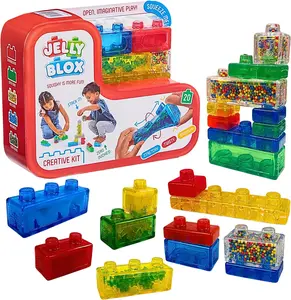 Jelly Blox Creative Kit | Includes 20 Blocks | Toddler & Preschool Building Blocks Kids Can Squeeze, Stretch, Squish | MESH ACCREDITED | Safety Tested & Ouch-Free | Sensory Play Toy Ages 2+
