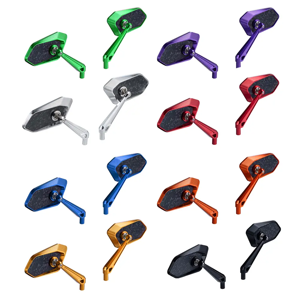 FireBlade Carbon Fiber Performance Motorcycle Mirrors - Motor Part, Motorcycle Mirror Replacement for Harley-Davidson & Indian (Forged Carbon, Billet Aluminum)
