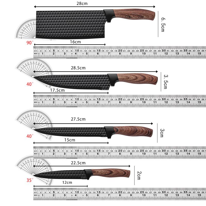 Professional 6-Piece/7-Piece Stainless Steel Kitchen Set - Laser Pattern Blades, Bone Lift & Slice, Carving, Butcher, Fish Functions, Scissors - Super Sharp, Chef-Favored Gift Ready Option