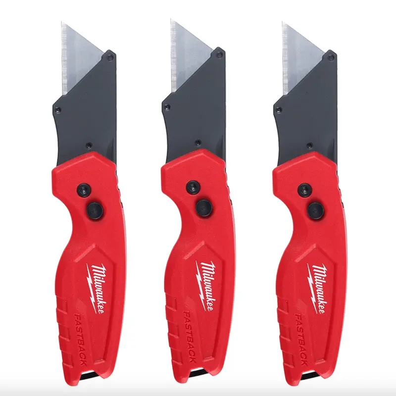 Milwaukee 3-Pack Foldable Multipurpose Cutting Tool - Portable 6.15" Length Hand Tool, Multi Functional Knives, Lightweight 0.24lb 0.9in Utility Knife, Model 48-22-1500pa, for Box Cutting, Home Use