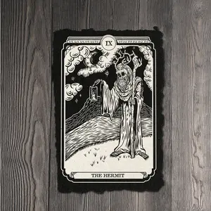 The Hermit Tarot Card Art Print on Handmade Cotton Paper
