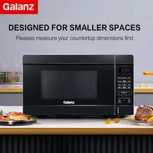 Galanz 0.9 Cu Ft  Microwave Oven with 6 Automatic Menus, Child Lock, LED Light, Suitable for Apartments, 10.6-Inch Removable Turntable, 900 Watts, Black