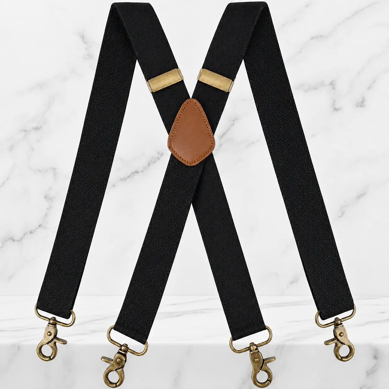 Adjustable X Back Mens Suspenders 1.4 Inch Wide Heavy Duty Elastic Straps Comfort Fit