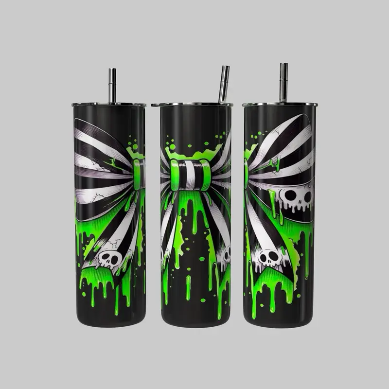 BETTLE JUICE, Green, White Design Tumbler