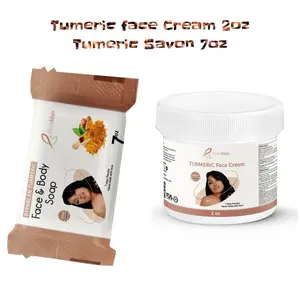 Grimèl Dyòl Nwè face Set  big Tumeric Savon 7oz and face cream 2oz Skin Repair Moisturizing Smoother Cream Exfoliate