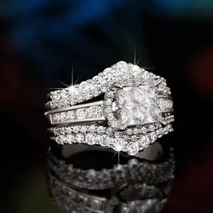 Prince's All Moissanite Synthetic Elegant Luxury Ring Black Friday 2025 Christmas Discount Women's Birthday Gifts Engagement Wedding Anniversary Commemoration Elegant Environmental Protection