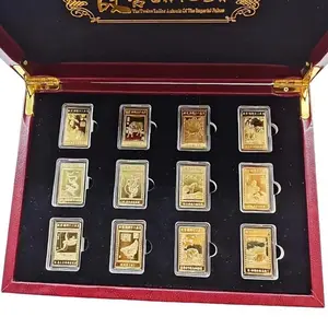 12 Zodiac Gold Coin, 1 Box 12 Constellation Commemorative Coin, Gift for Friends, Birthday Gift, Party Favors for Friends, Collectible Gifts