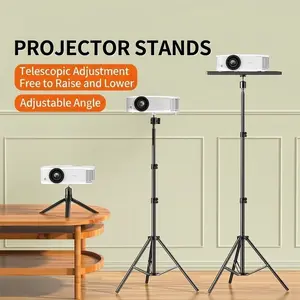 Portable Tripod with Gimbal, Compact Design, Adjustable Height Telescopic Adjustment Desktop Projector Light Stand, Home Office Dual Use, Projector Camera Accessories