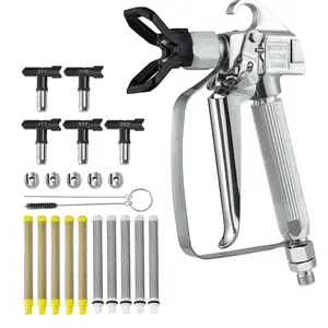 VEVOR Airless Paint Spray Gun, 3600PSI High Pressure Airless Paint Sprayer Gun with 5 Tips, 211, 315, 417, 517, 623, Swivel Joint Airless Spray Gun Kit with Filters, Cleaning Needle and Brush