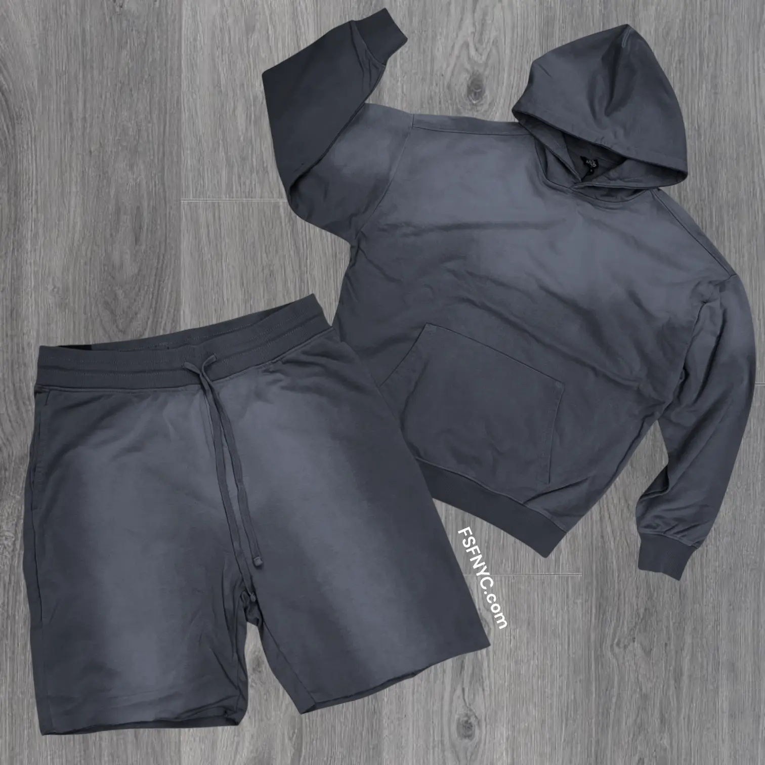 Rebel - Hoodie Short Set - Dark Grey