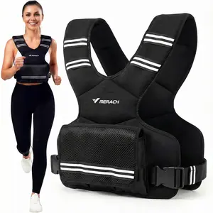 Merach Adjustable Weighted Vest 4–10 lbs with Removable Weight Packs, Lightweight Training Vest with Secure Fit for Walking, Running, Strength Training & Home Workouts
