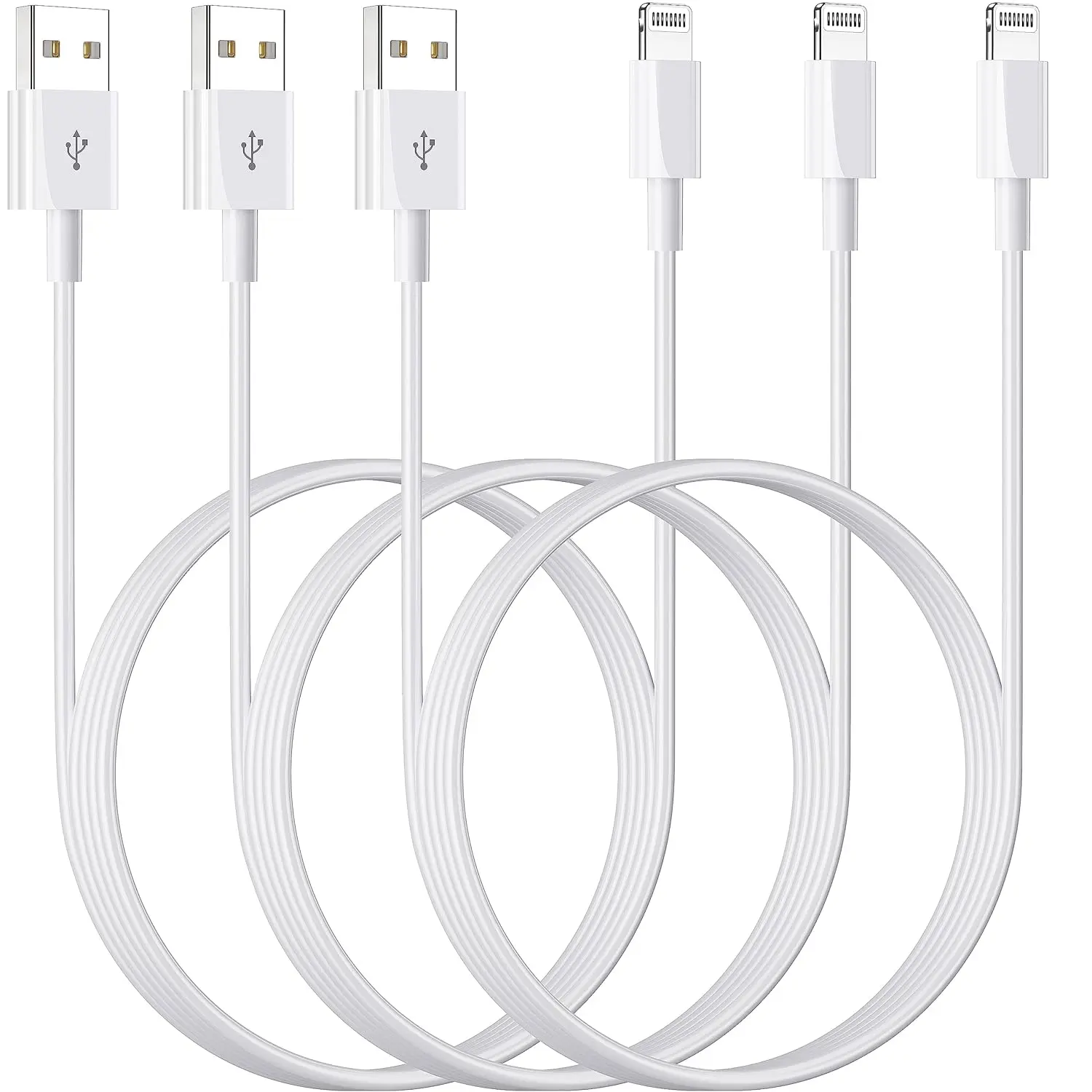 3ft 3Pack Apple MFi Certified for iPhone Charger Cord, USB to Lightning Cable, Fast Charging & Data Sync, Compatible with iPhone 14/13/12/11/XR/XS/X/8/7/6/5/SE/iPad