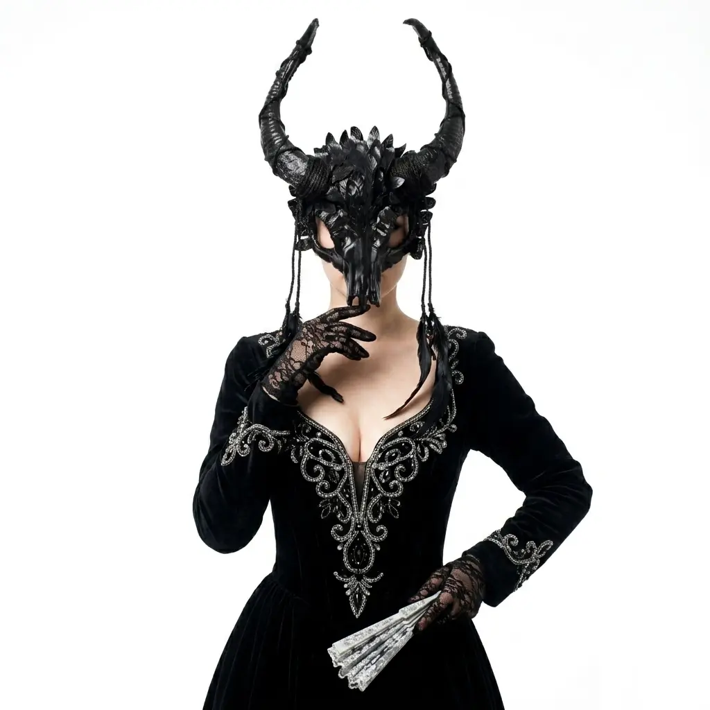 Krampus Ram Goat Horns Devil Halloween Masquerade Party Mask
