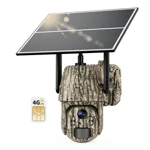 Cellular Trail Camera 3rd Generation 4G LTE with Solar Panel, 360° Pan Tilt, Motion Activated, 2K Color Night Vision, No Wi-Fi, IP65 for Wildlife Survival Tools Survival Kit